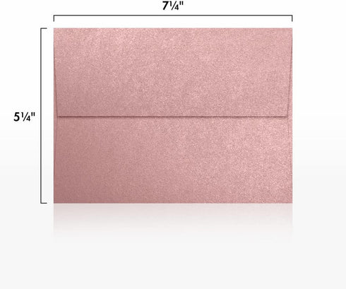 LUXPaper A7 Invitation Envelopes Peel & Press, 5 1/4" x 7 1/4" Misty Rose Metallic - Sirio Pearl, 50 Qty