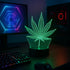 3D 7 420 Dependable Industries Marijuana Leaf Weed LED Color Changing Table Night Light Optical Visual Illusion Lamp