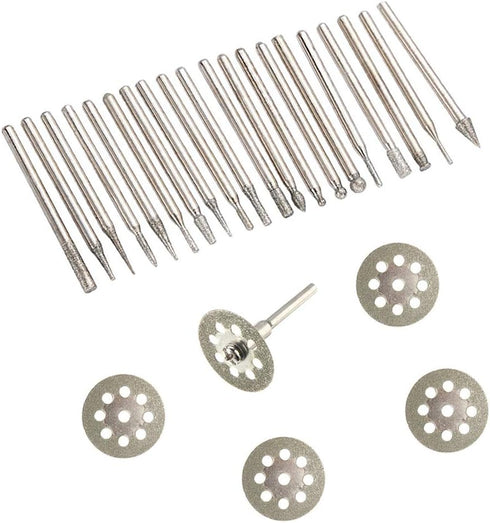 Diamond Burr Set for Rotary Tool, Grinding Carving Notching Bur Bit for Stone, Tile, Glass Jewelry