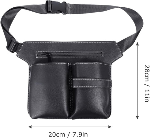 Mikinona Hairdressing Pouch Belt Waist Bag with Adjustable Strap Large Capacity Scissors Holster for Barber Stylist