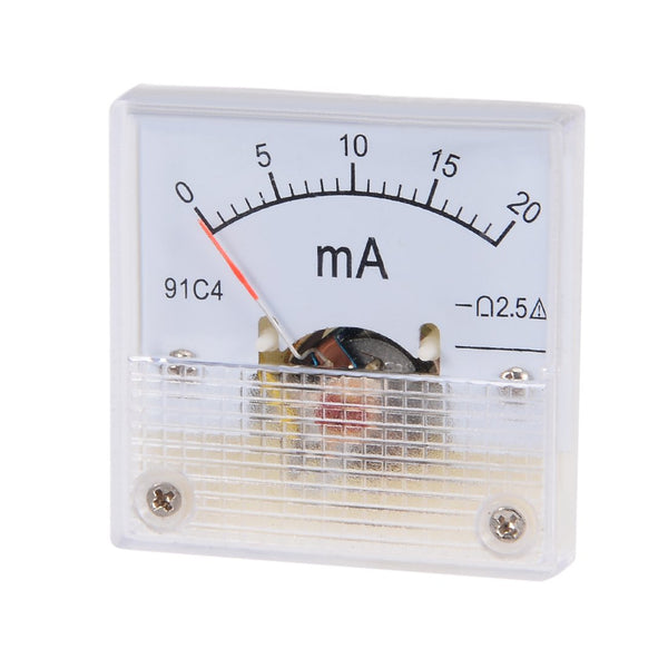 uxcell Analog Current Panel Meter, DC 0-20mA Ammeter for Circuit Testing, Pack of 1