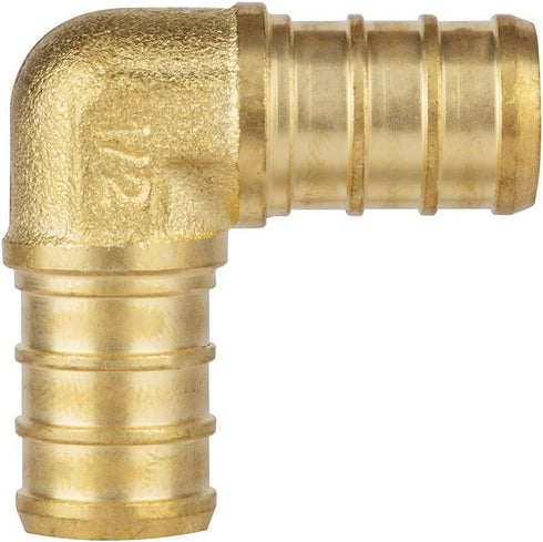 ISPINNER PEX Fittings, 1/2 inch Straight Coupling (6pcs), Degree Elbow (6pcs), PEX Tee (4pcs), Brass Barb Crimp Fittings