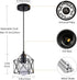NAANN E26 Black Pendant Light, Farmhouse Rustic Vintage Hanging Lamp Industrial Metal Mini Cage Pendant Lighting