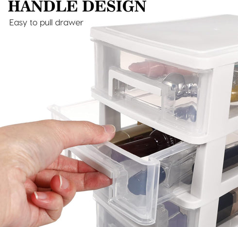 Drawer Storage Plastic Drawers Organizer: 5-layer Office Desk Organizer with Drawers, Small Plastic Drawers Organizer