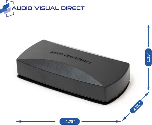 Audio-Visual Direct Black Magnetic Eraser for Glass Dry-Erase Boards with Replaceable Felt