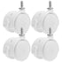 Gadpiparty 4pcs 1.5-inch White Plastic Furniture Casters with Locking Brake, Replacement Swivel