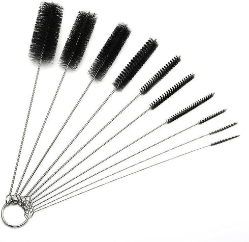 DXG Cleaning Brushes, 8.2 Inch Nylon Tube Brush Set, 10 Pieces for Drinking Straws, Glasses, Keyboards