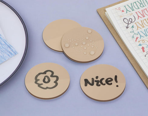 ONLYKXY 4 Pack Round Clear Sticky Notes, 1.77inch, Waterproof Self-Stick Book Tabs, 200 Sheets