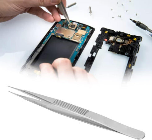 Stainless Steel Tweezers, High Accuracy Straight Tapered Ultra Fine Point Forceps for Mobile Repair