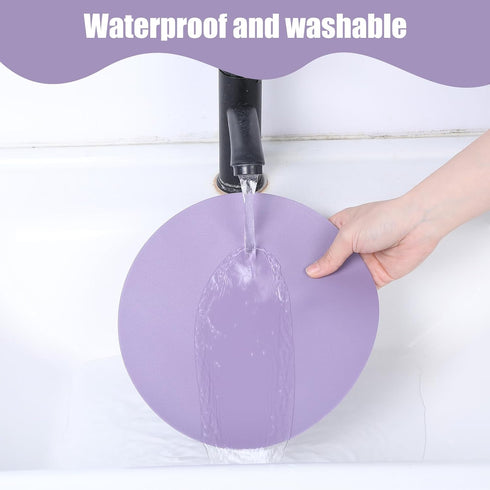 Shimmeroo 8.7inch Small Mouse Pad for Laptop, Round Portable Mouse Pad - Non Slip Purple Mousepads for Office