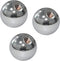 CQnodoit Silver Metal Ball Lamp Finials 3 Pcs Screw-On Lighting Toppers M6 Thread