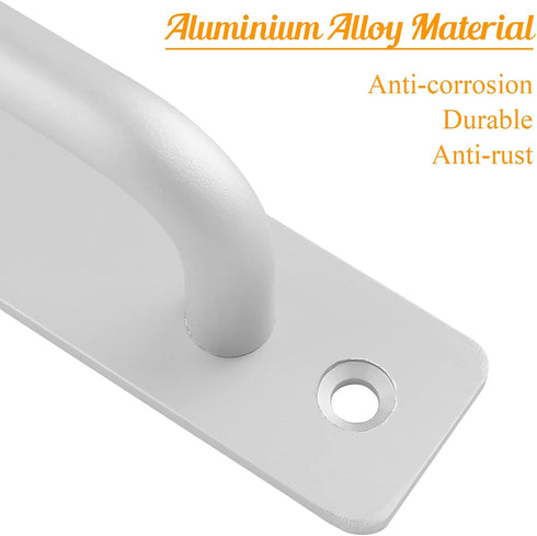 2 Pack Aluminium Alloy Closet Door Handles with Plate, 7.1 Inch /180 mm Sliding Door Pull Handle