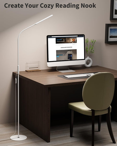 10W LED Floor Lamp for Living Room, Eye-Caring Standing Lamp with Touch Control for Stepless Colors and Brightness