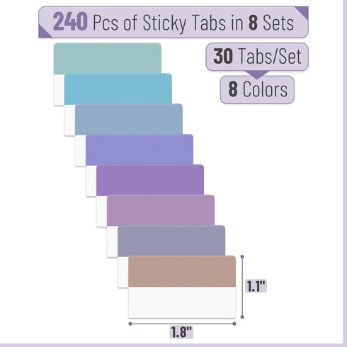 Mr. Pen- Sticky Index Tabs, 240 Pcs, Colorful Sticky Tabs for Notebooks, Page Markers, Page Tabs for Binders, Page Tabs Sticky Tabs for Books, Notebook Tabs, Book Sticky Tabs for Notebooks by Mr. Pen