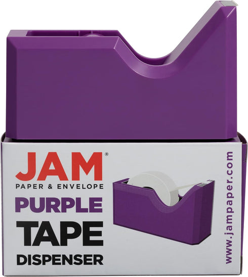 JAM PAPER Colorful Desk Tape Dispensers - Purple, Sold Individually