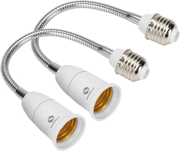 RONG&LAN E27 Flexible Light Bulb Socket Adapter Extender, Adjustable Edison Bulb Socket for Home Light Fixtures