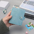 Green Mini Binder Cover, 3-Ring PU Leather Notebook with Snap Button Closure, Refillable Personal Planner Protector