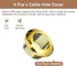 uxcell 4Pcs Cable Hole Cover - 12/32 inch(18mm) ABS Gold Cord Grommet Organizer for Office Desktop Wire