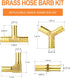 GASHER 8-Piece 3/8 Inch Brass Hose Barb Set - 90 Degree Elbow, Y-Shape Connector, Multi-Purpose Fuel/AIR/Water