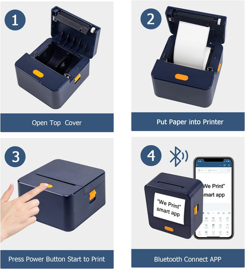 NETUM P1 Mini Label Printer, Portable Bluetooth Inkless Thermal Maker for Retail Barcode, Small Business