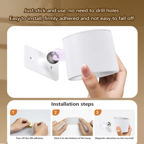 VIECDJSK 360 Rechargeable Wall Sconce Lights of Sweden, Battery Operated Wall Sconce with Remote Control, Rotatable