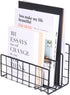 Desk Organizer, 3-Section Vertical Magazine Rack, Metal File Sorter, Document Organizer for Office Desk (Black)