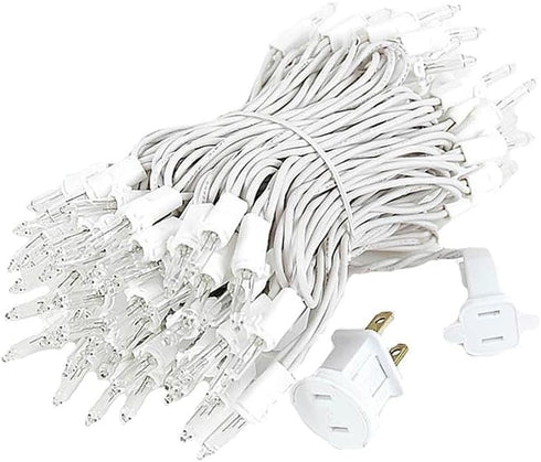 34 100 Bulbs 4" Commercial Novelty Lights Feet Traditional Incandescent Mini Lights, Clear on Black Wire with Spacing