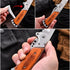 DOOM BLADE Long Blade Pocket Folding Knife, Sharp Survival Work Knives, Foldable Large Knife with Rosewood Handle, Gift
