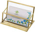 Hipiwe Vintage Gold Metal Business Card Holder Stand, Office Desktop Countertop Name Card Display Organizer