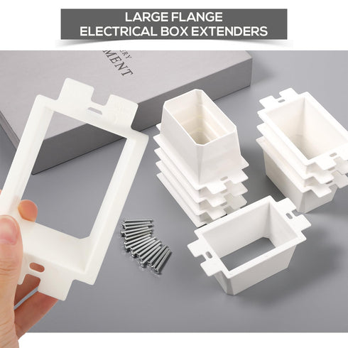 8pcs BE1-2 Electrical Outlet Box Extenders, 1 Gang Extension with 16pcs Screws for Power Switch Receptacles