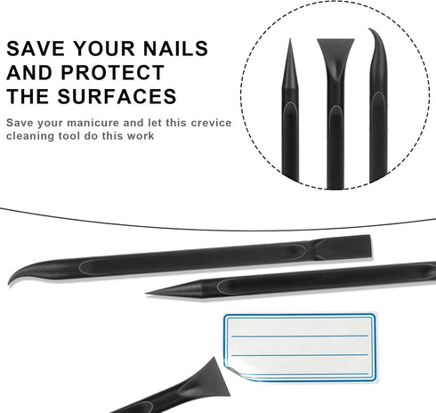 Crevice Cleaning Tool, 9 PCS Carbon Fiber Plastic Scraper Set for Car Detailing, Non-scratch Multi-purpose Tool