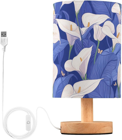 Amooorous Nature Calla Lily Royal Blue Night Table Lamps Baby Night Light for
