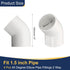 4pcs 1.5" 45 Elbow 2-Way 45 Elbow uxcell Degree Pipe Fittings, Furniture Construction Grade Degree PVC Corner Adapter