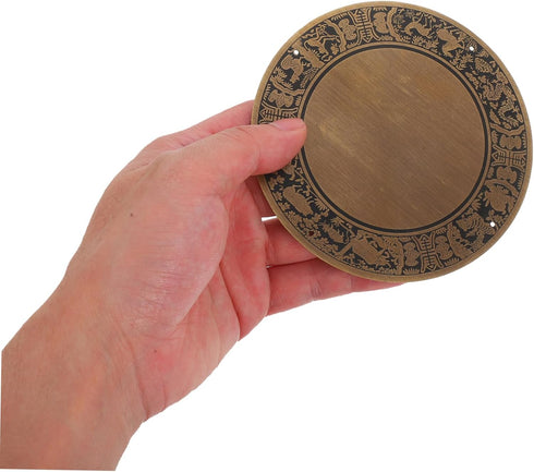 DOITOOL Chinese Zodiac Brass Console Table Plate Decorative Cabinet for Bathroom Storage and Pantry Antique Finish