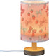ALAZA Bedside Table Lamp for Bedroom Strawberry Red Blue Bow Nightstand LED Light Lamps with USB Port Linen Fabric