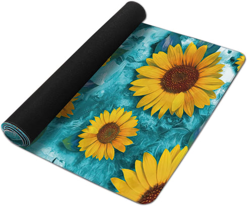 Modern Abstract Art Sunflowers Gaming Mouse Pad, XXL Large Desk Mouse Pad with Stitched Edges, Waterproof