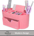 Pink Desk Organizer for Office Supplies, Desktop Organization for Room, College Dorm, Home School (Pink)