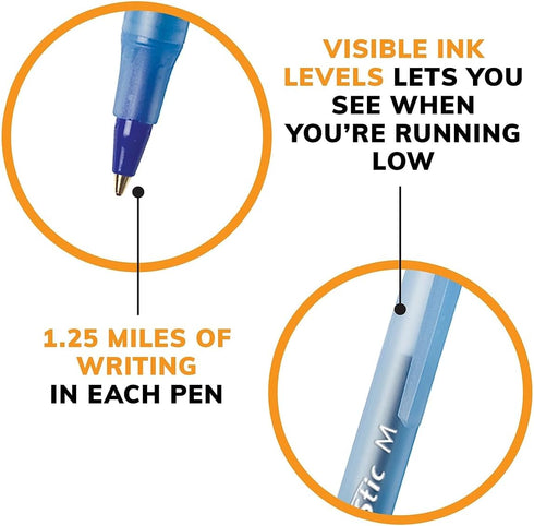 BIC Round Stic Medium 500CT BLU
