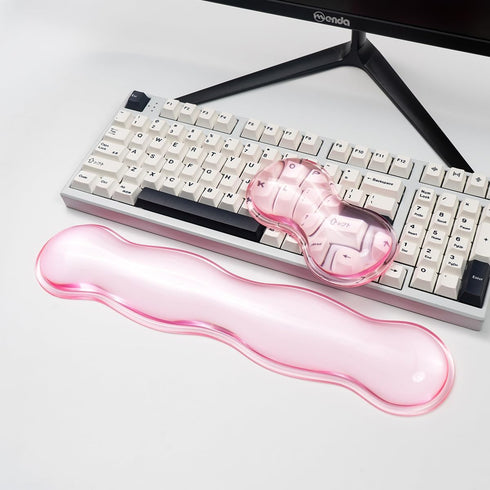 Set 60%/68%/75%, Ergonomic Silicone Gel Keyboard and Mouse Wrist Rest Clear Wrist Rest for Keyboard Comfort & Support