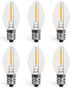 C7 0.6W 2700K LED Bulb, Standard E12 Base Night Light Replacement, 6 Pack