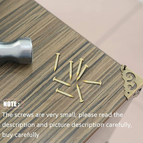 Brass Escutcheon Tacks, Round Head Nail Furniture Hinge Hardware Assortment Kit, 100Pcs 10mm Upholstery Tack Metal