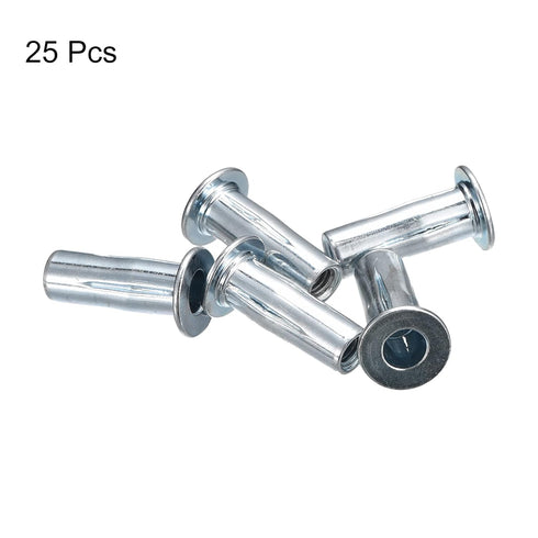 uxcell M5 Multi-Grip Rivet Nuts, 25pcs Pre-Bulbed Shank Flat Head Threaded Insert Nut
