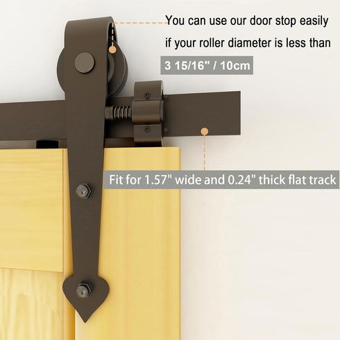 2PCS Adjustable Barn Door Stopper - Fit for 1.57inch/40mm Flat Track, Sliding Barn Door Hardware Accessories