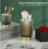 Tressify (Set 2), Elegant Glass Makeup Brush Holders of Green Vintage Organizers with Metal, Ideal for Eyeliner