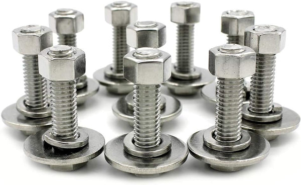 Bolt Fullerkreg 10 Sets Stainless Steel Hex Head Screws, 5/16-18x1-1/4", Bolts and Nuts Kit with Washers