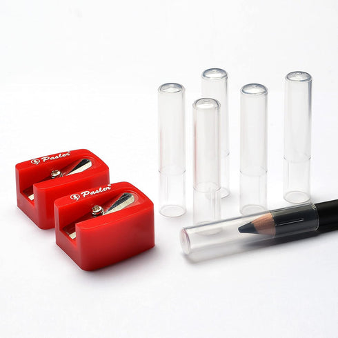 Pasler Pencils Sharpener & Point Protectors Set for Charcoal, Pastel, Graphite, Eyebrow Pencil and All Soft Core Artist