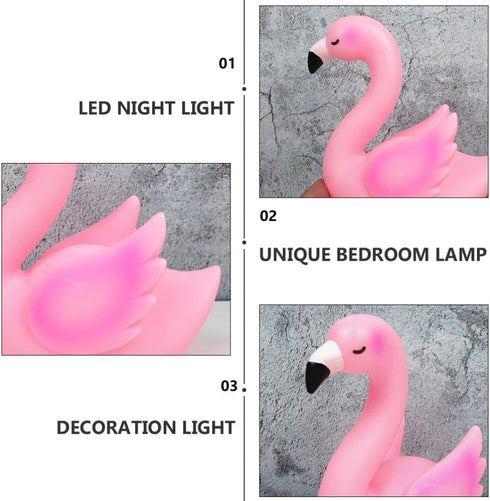 3D Uonlytech Flamingo Led Light Romantic Battery Powered Flamingo Lamp Animal Light Nursery Room Night Table Lamp