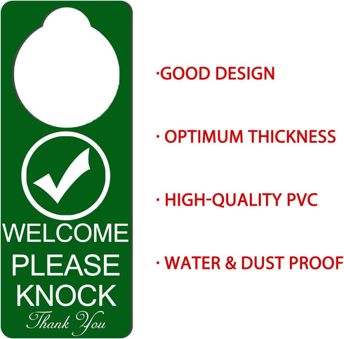 Do Not Disturb Door Hanger Sign, 2Pack Double Sided Please Do Not Disturb and Welcome Please Knock, 9 X 3 inches