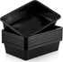 Qunclay 10 Pcs Flat Storage Tray Organizer, Letter Size Paper Trays, Stackable File Paper Tray for School Office, Black