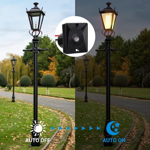 EDISHINE Outdoor Post Light Accessories, Dusk to Dawn Sensor, Photoelectric Switch for Outdoor Pole Light, Automatic On/Off, Waterproof, UL Listed